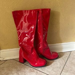 Y’all patent red costume boots